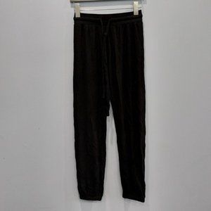 LNA Black Ribbed Joggers